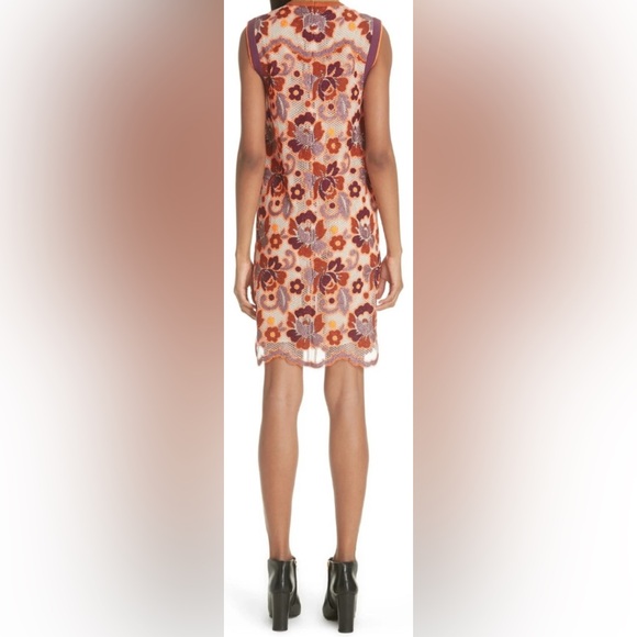 Burberry Edna Floral Crochet Sleeveless Mini Dress/Multicolor - Size 8 - Picture 6 of 15